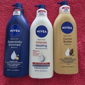 Nivea Body Lotion Set - Blue, Cream, Brown